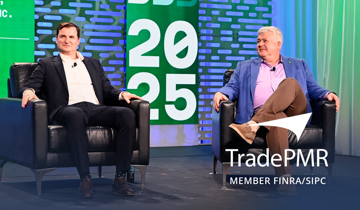 Dan Gallagher, Chief Legal, Compliance and Corporate Affairs Officer of Robinhood Markets, and Lucas Moskowitz, Senior Vice President and the General Counsel and Corporate Secretary at Robinhood Markets on stage at TradePMR Synergy25 conference for RIAs.