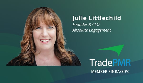 Julie Littlechild headshot with TradePMR logo
