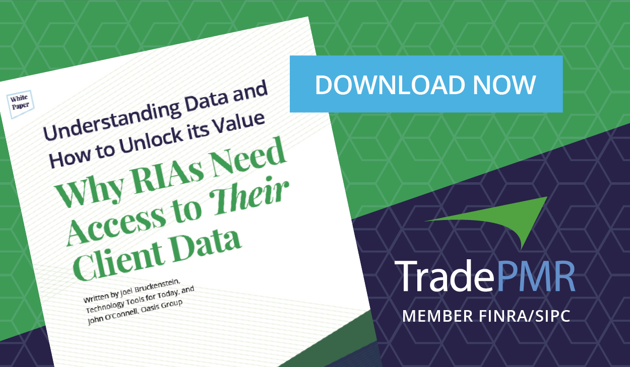 The TradePMR White Paper, Understanding Data and How to Unlock its Value: Why RIAs need Access to Their Client Data. Download now, blog card.