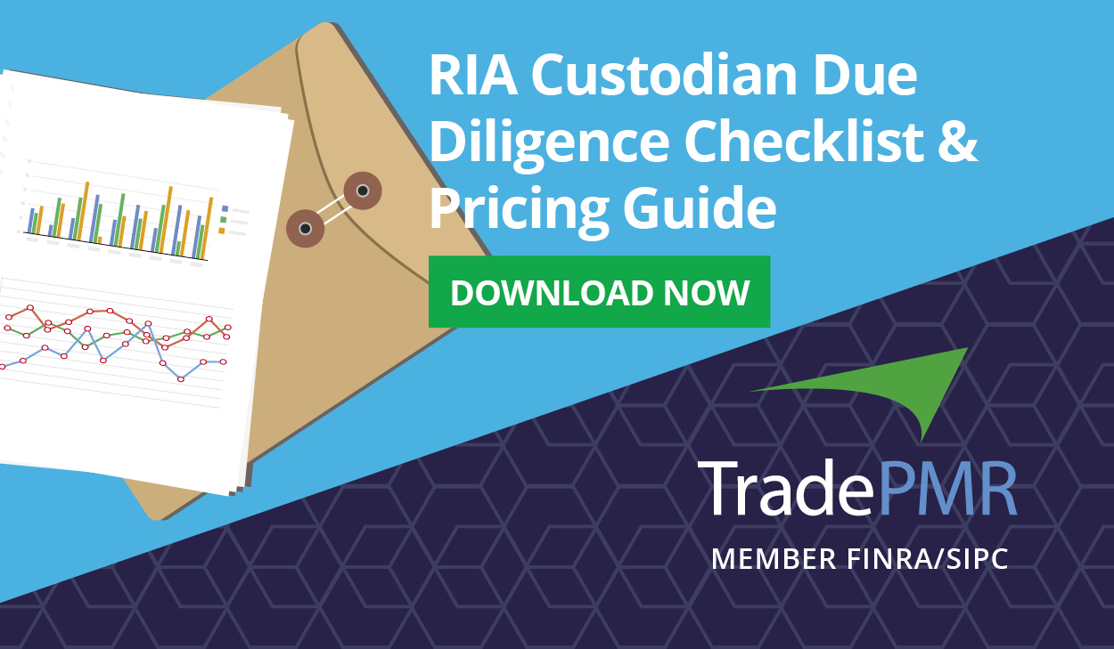 RIA Custodian due diligence checklist and pricing guide. Download now. TradePMR logo.