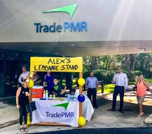 Alex's Lemonade Stand charity event outside of TradePMR office