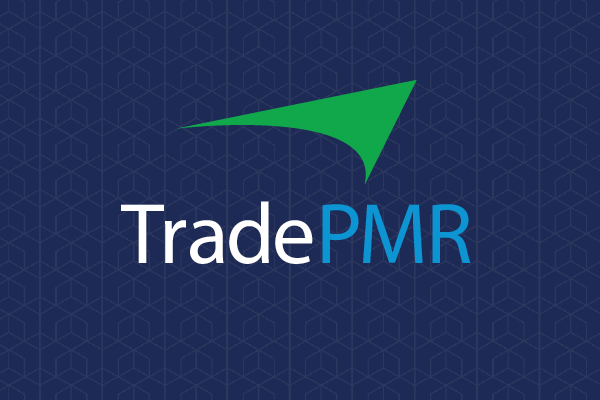 TradePMR logo on blue background used for blogs.